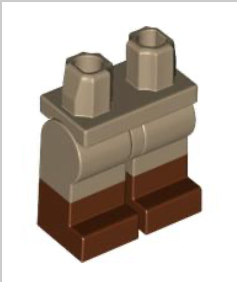 LEGO Dual Moulded Legs Dark Tan w/Brown