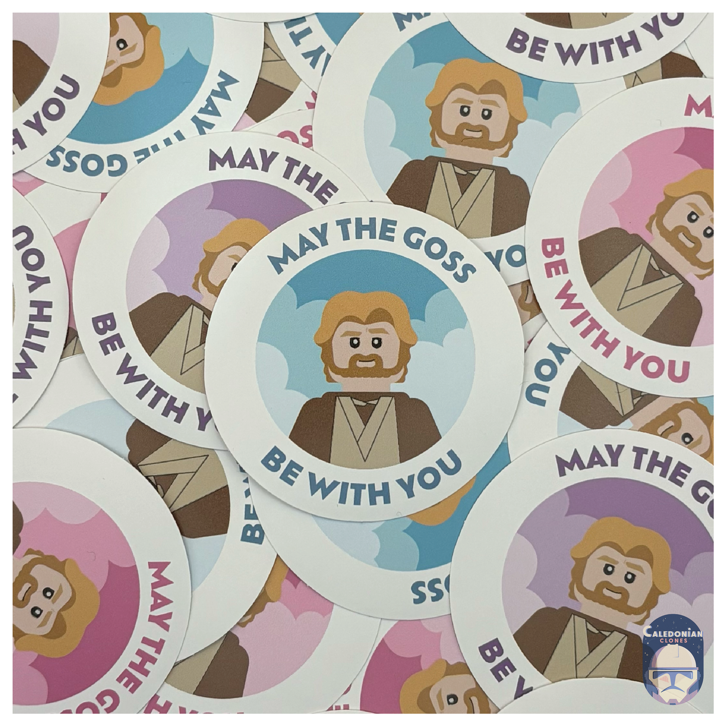 "May The Goss Be With You" Stickers, Blue