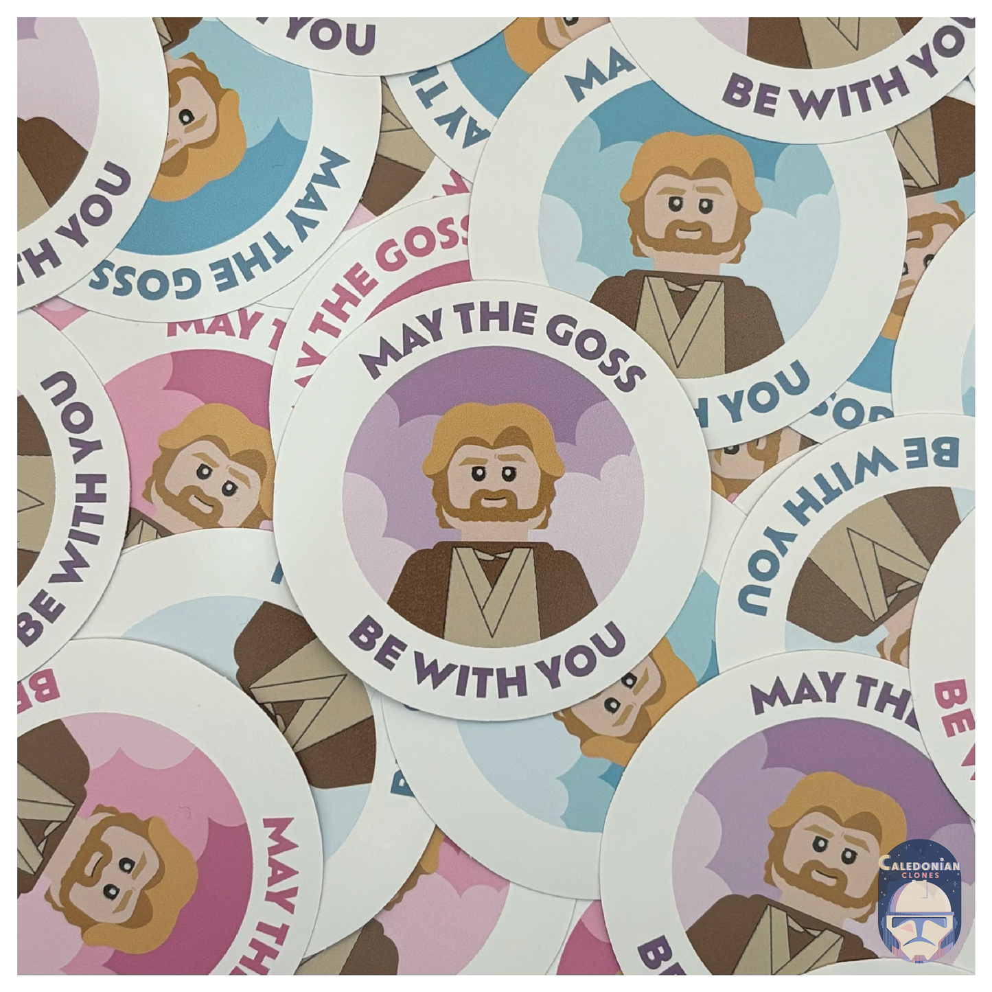 "May The Goss Be With You" Stickers, Purple